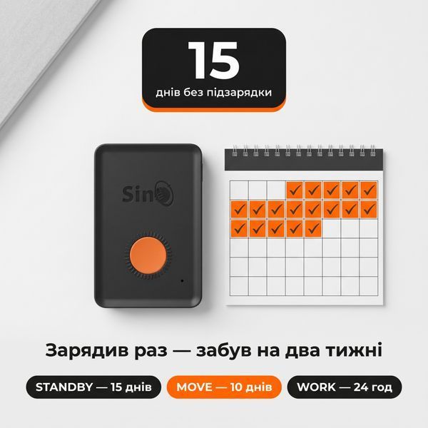 SinoTrack ST-904 2G | Мини GPS трекер со встроенным аккумулятором 1200 mAh, микрофоном, кнопкой SOS и бесплатным мониторингом для авто, детей, животных и пожилых людей ST-904_2G фото