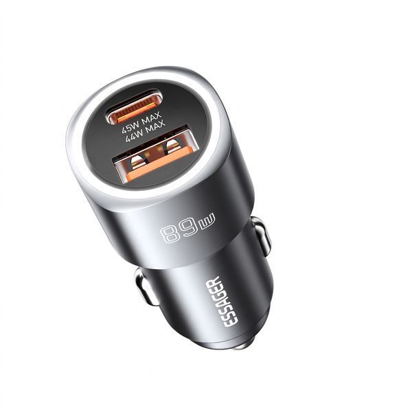 Автомобільна зарядка Essager ES-CC16 89W сумісна з iPhone Samsung Xiaomi USB-C USB-A ECCPQ-LC0G-P фото