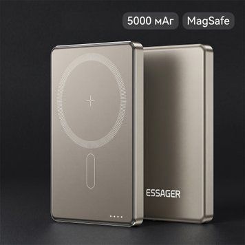 Магнитный павербанк Essager с беспроводной зарядкой 15 Вт и быстрой PD 20 Вт на 5000 мАч EDY5K-YJ0G-Z фото