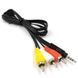 AV-кабель 3.5mm Jack на 3 RCA 1,2м мини джек на тюльпаны AV-cable_1m фото 1