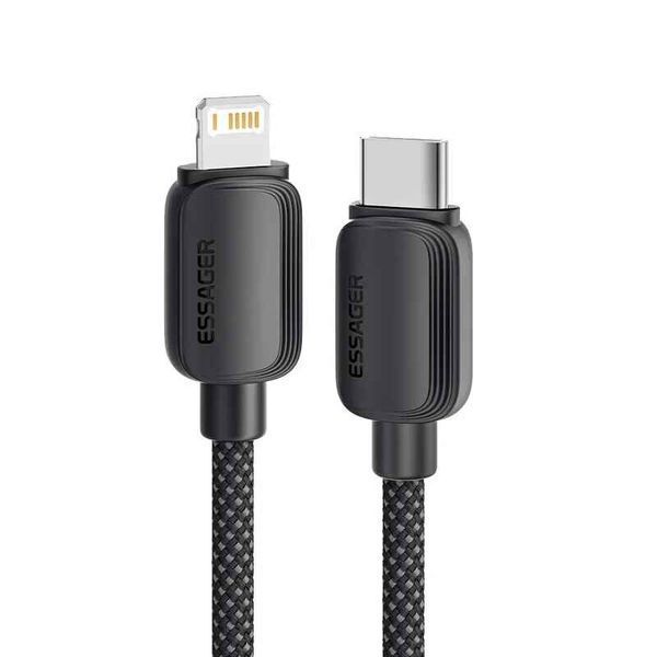 Швидка зарядка iPhone компактний GaN-блок 20 Вт на два порти та нейлоновий кабель USB-C &mdash; Lightning id_523 фото
