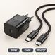 Зарядное устройство Essager 20W GaN, PD/QC USB-C с кабелем Type-C &mdash; Type-C, черное E20JSB1-SYTT1-T фото 1
