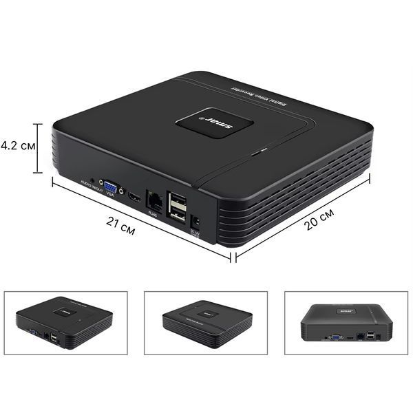 Мережевий 4K відеореєстратор Smar NX1009K NVR H.265 9 каналів, XMEye, чорний NX1009K фото
