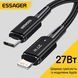 Кабель Essager Type-C &ndash; Lightning 27W швидка зарядка iPhone 2 м чорний EXCTL-CGA01 фото 7