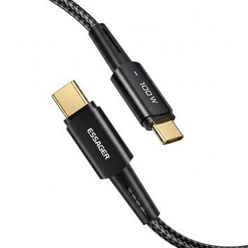 Кабель Essager Sunset Type-C &ndash; Type-C 100W, 2 м, чорний (EXCTT1-CGA01) EXCTT1-CGA01 фото