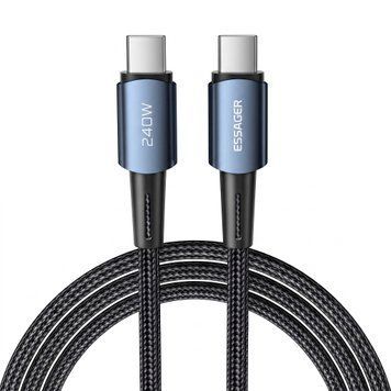 Кабель Essager Sunset Type-C &ndash; Type-C 240W 1м для зарядки ноутбука и телефона, быстрая зарядка PD 3.1 EXCTT3-CG0G-P фото