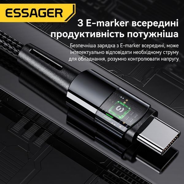 Кабель Essager Sunset Type-C &ndash; Type-C 240W 1м для зарядки ноутбука и телефона, быстрая зарядка PD 3.1 EXCTT3-CG0G-P фото