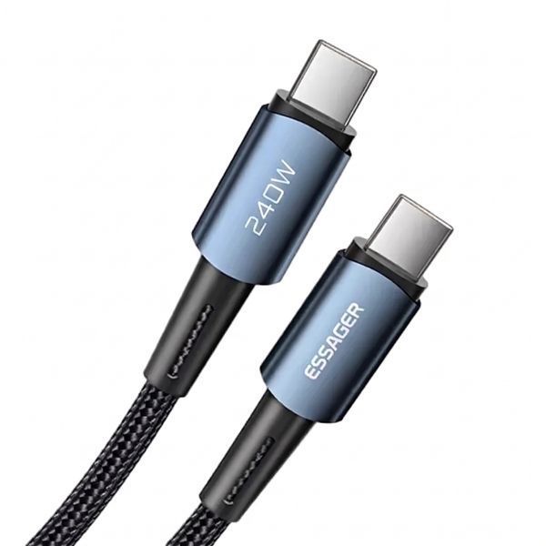 Кабель Essager Sunset Type-C &ndash; Type-C 240W 1м для зарядки ноутбука и телефона, быстрая зарядка PD 3.1 EXCTT3-CG0G-P фото