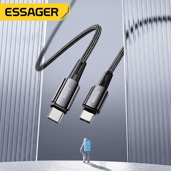 Кабель Essager Sunset Type-C &ndash; Type-C 240W 1м для зарядки ноутбука и телефона, быстрая зарядка PD 3.1 EXCTT3-CG0G-P фото