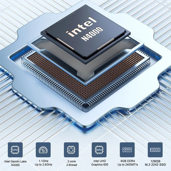 Міні ПК неттоп MLLSE M2 Air Intel N4000 / 6ГБ RAM / 128ГБ ROM / Windows 11 Pro MLLSE_M2_Air фото