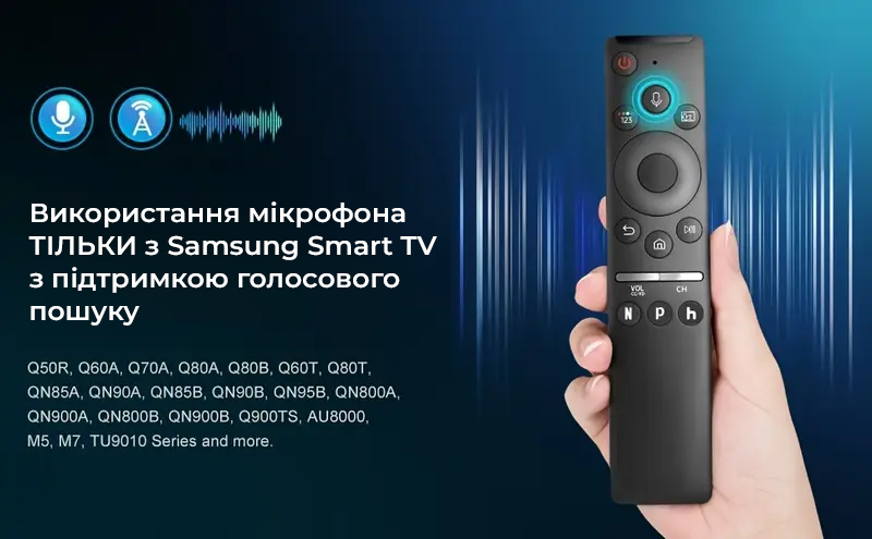 [Samsung] Пульт з мікрофоном BN59-01432J із сонячною батареєю та акумулятором для телевізорів Samsung BN59-01432J_solar фото