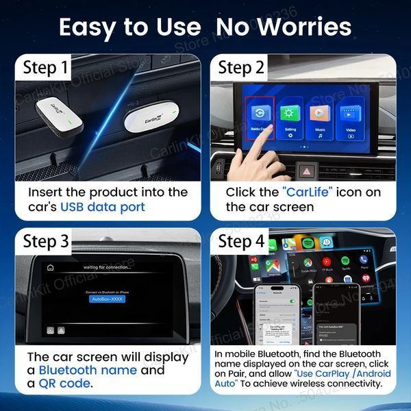 Адаптер CarlinKit X2CA для китайских автомобилей с Baidu Carlife на CarPlay/Android Auto CPC200-MINI SE фото