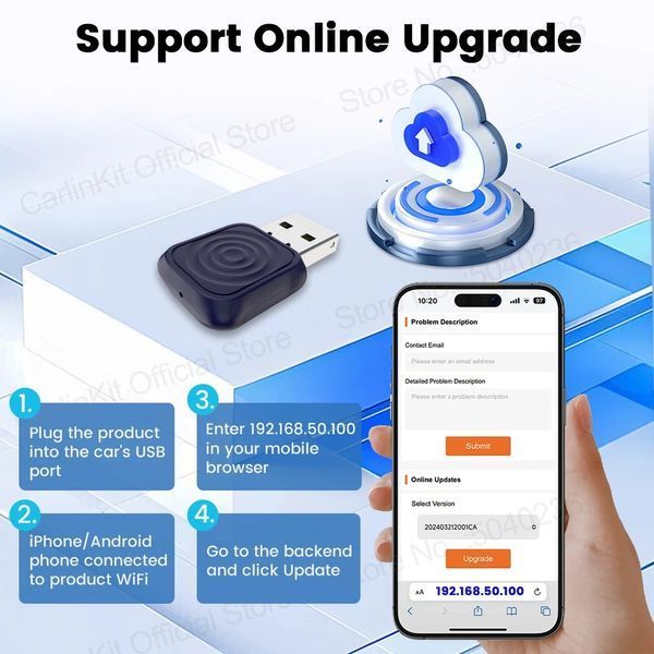 Беспроводной USB-адаптер 2-в-1 CarlinKit 5.0 Mini Ultra для автомобиля Apple CarPlay и Android Auto, Wi-Fi 5G, Bluetooth 5.0 CPC200-Mini_Ultra1 фото